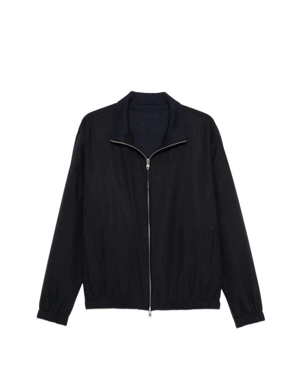 Umit Benan Blue Zip-Up High-Neck Jacket for men