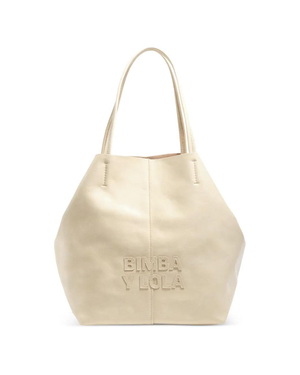 Bimba Y Lola Natural Large Ivory Shoulder Bag