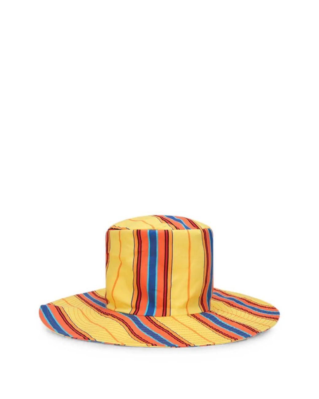 Moschino White Chapeau Rayé À Bord Large
