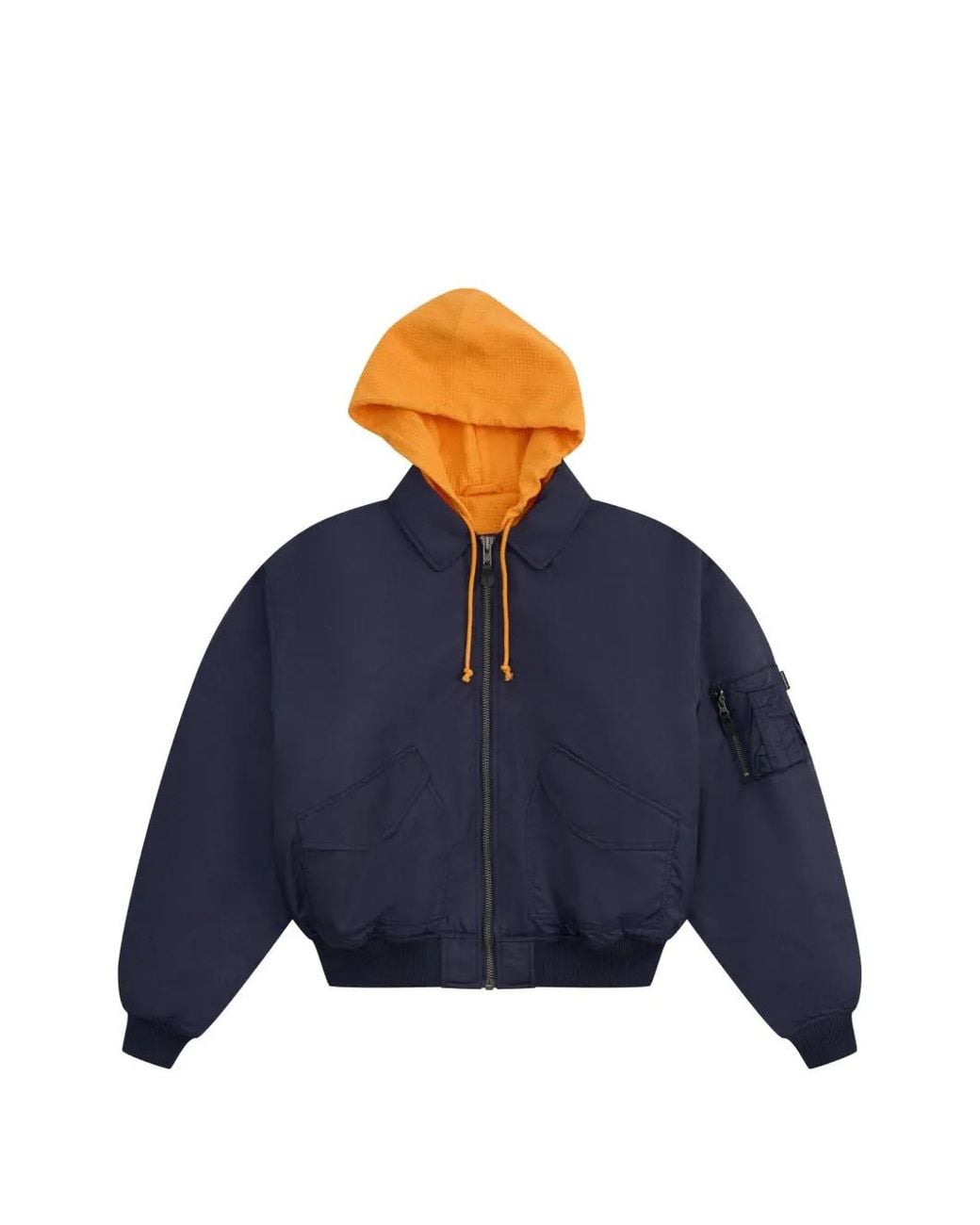 Gosha Rubchinskiy Blue Padded Hooded Bomber Jacket