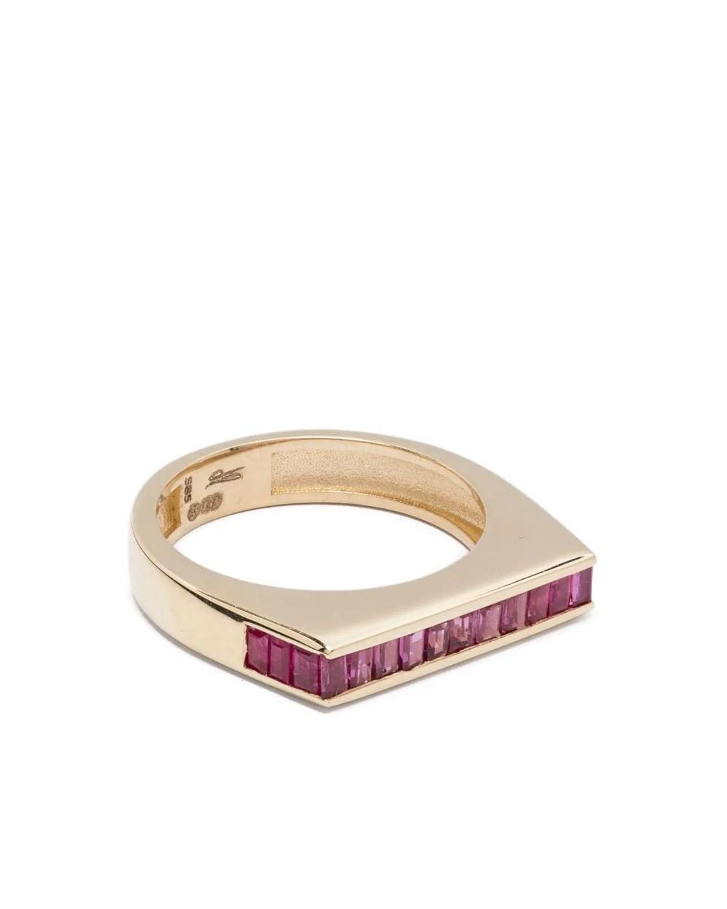 Jacquie Aiche Pink Jacquie Aiche Ruby Baguette Gold Ring