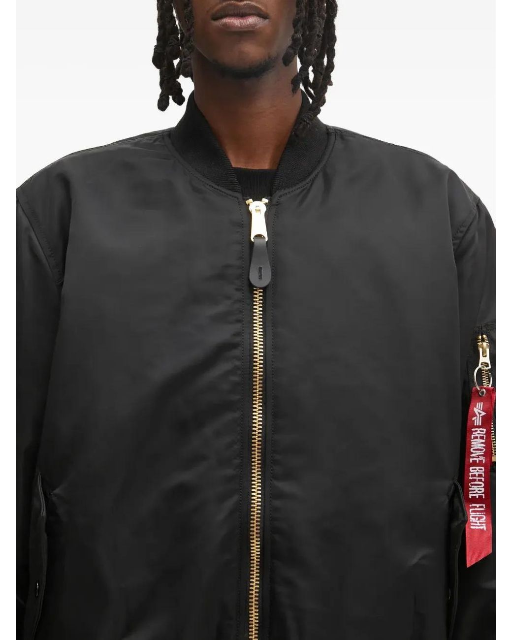 No Problemo Black Reversible Bomber Jacket for men