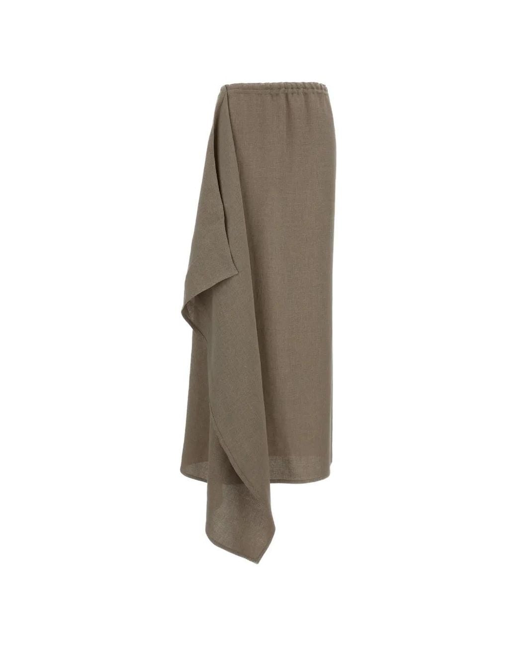 Dusan Natural Draped Maxi Skirt