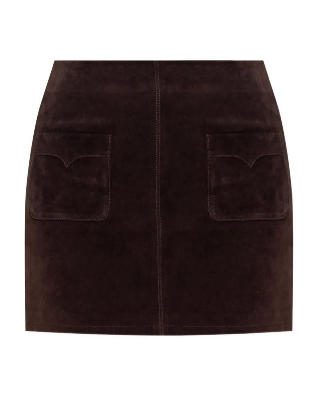 Zadig & Voltaire Black Jaime Suede Leather Skirt