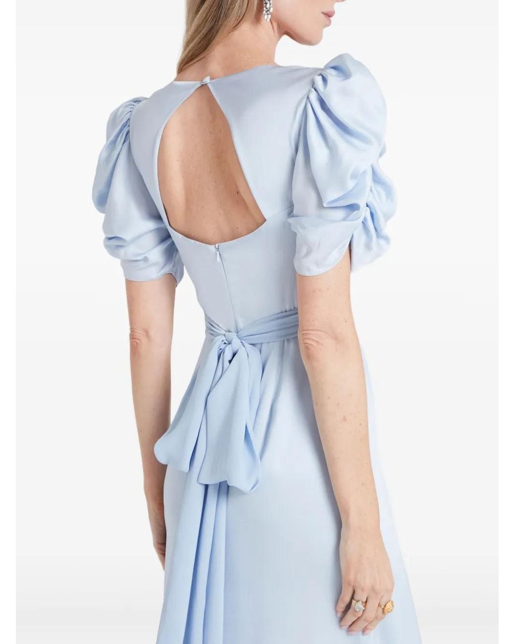 Temperley London Blue Short-Sleeve Gown