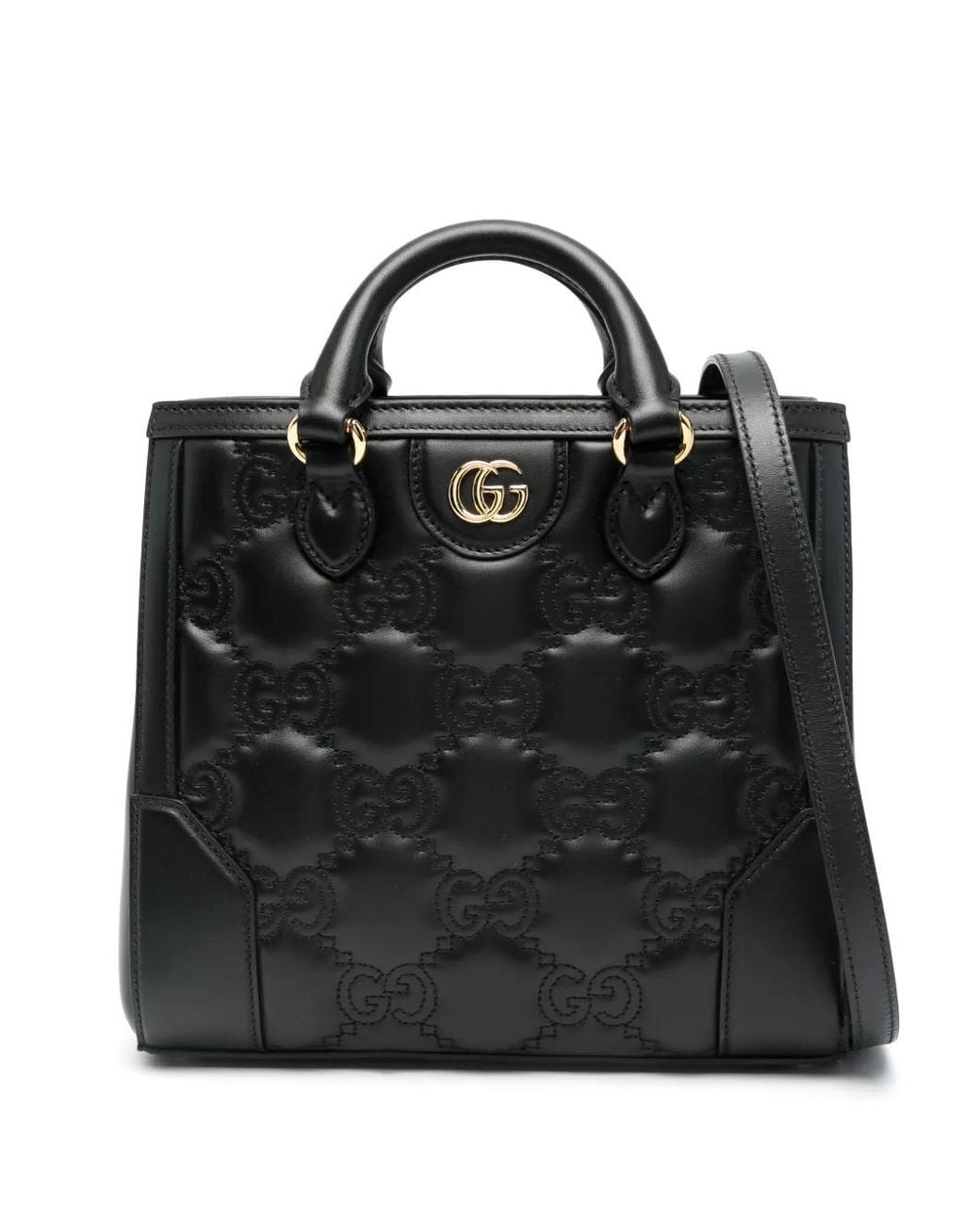 Gucci Black Small Gg Matelassé Top-Handle Bag