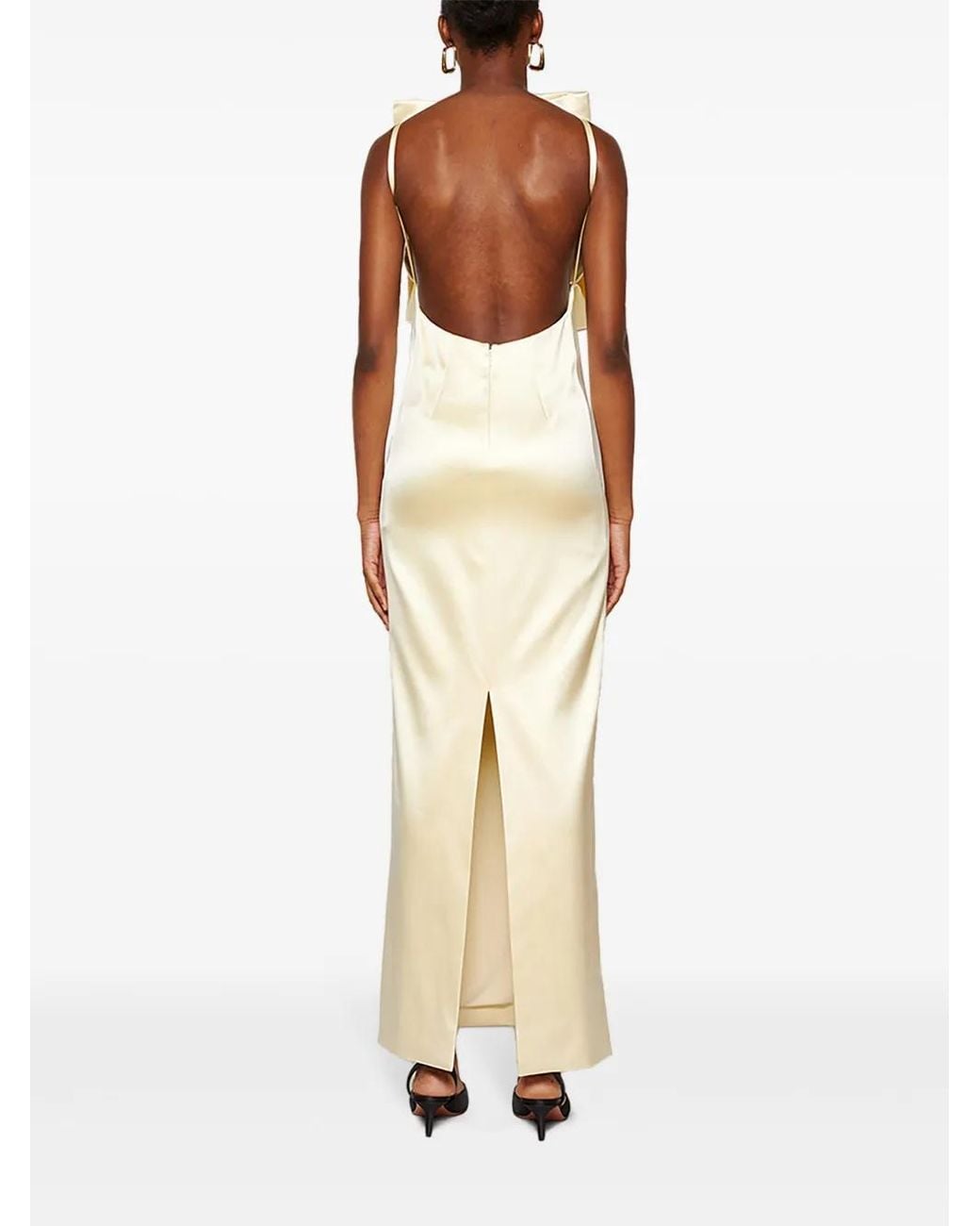 Loewe Natural Pin Open-Back Silk Maxi Dress