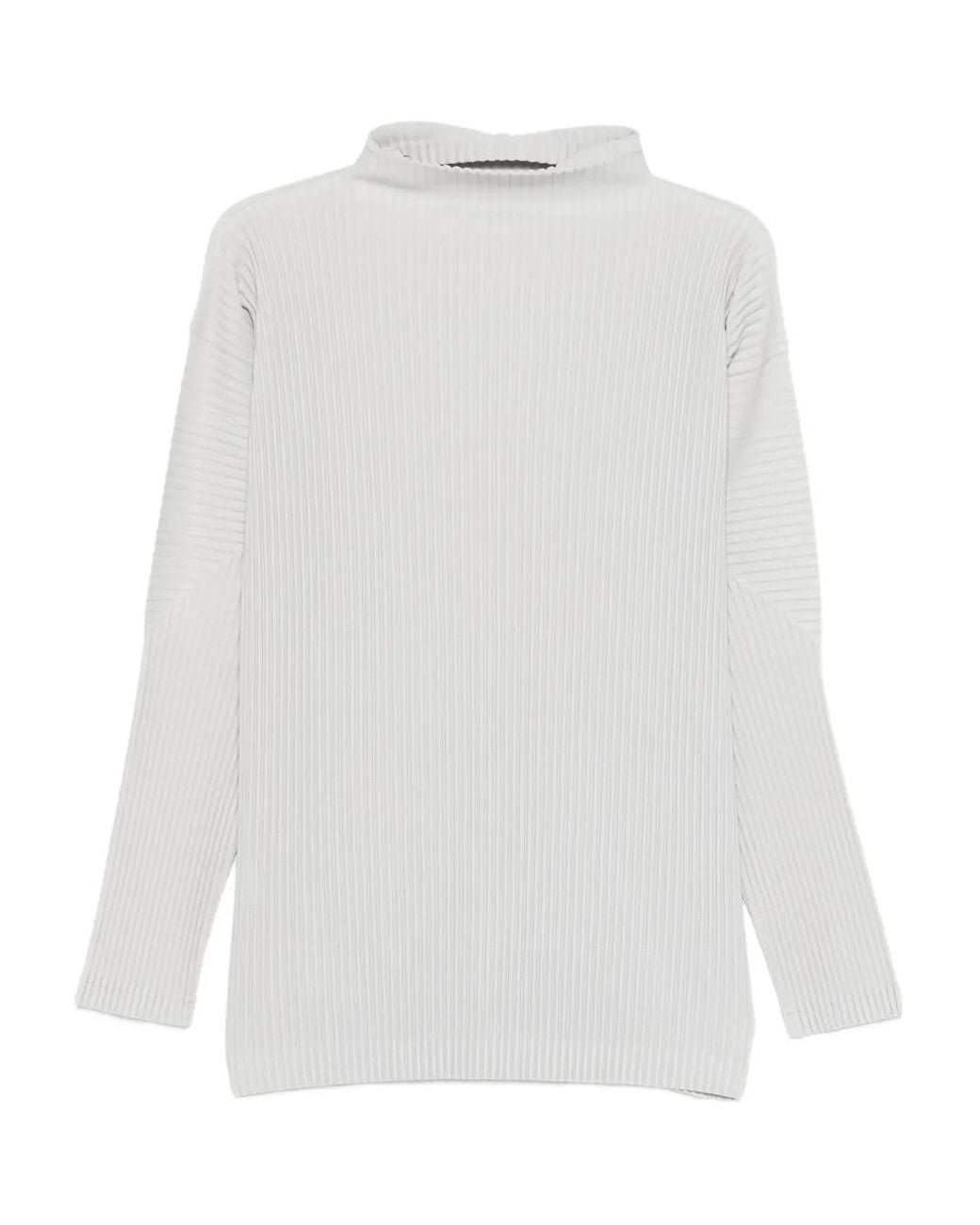 Homme Plissé Issey Miyake White Pleated Halterneck Top for men