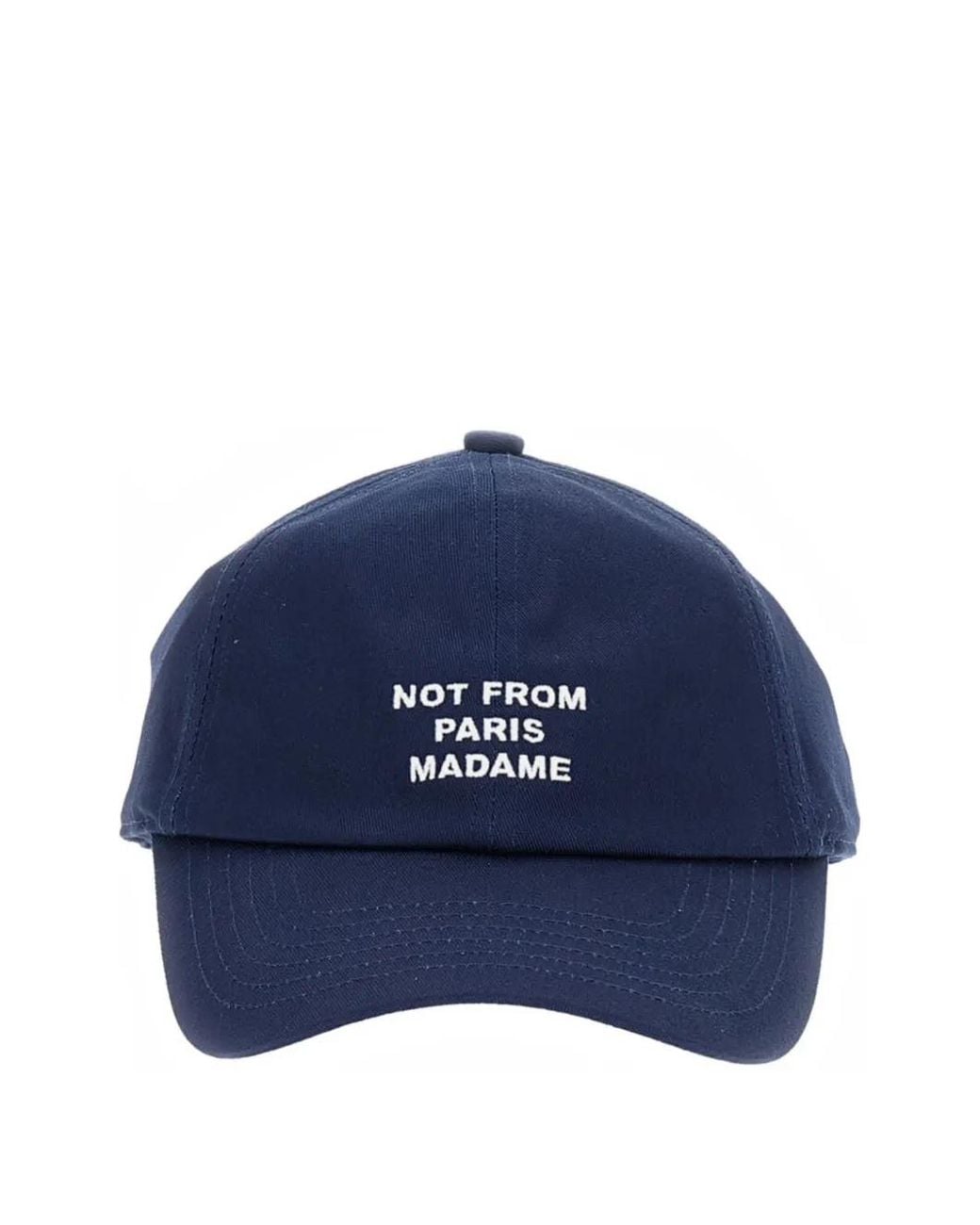 Drole de Monsieur Blue Embroidery Round-Brim Baseball Cap