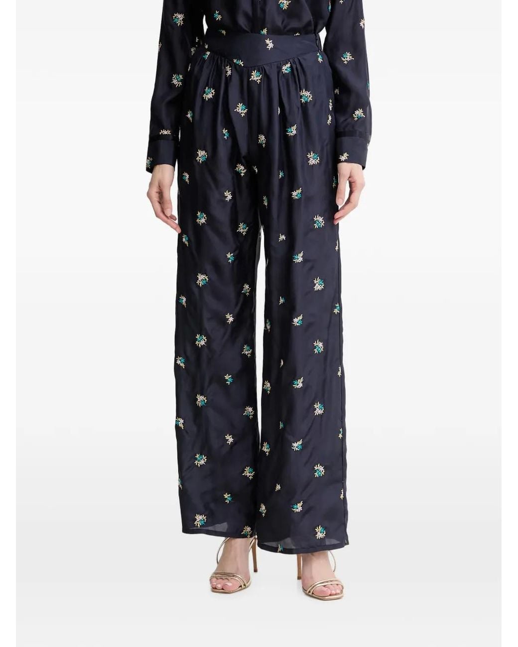Forte_forte Black Floral-Embroidered Trousers