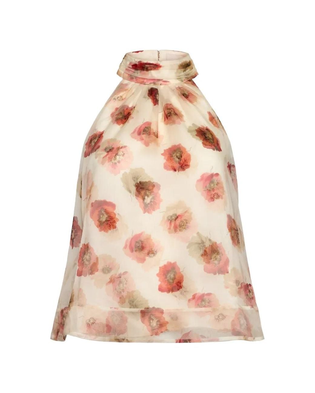 Cinq À Sept Pink Floral Halterneck Blouse