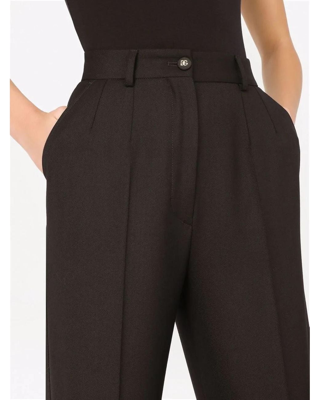 Dolce & Gabbana Black Wool Palazzo Trousers