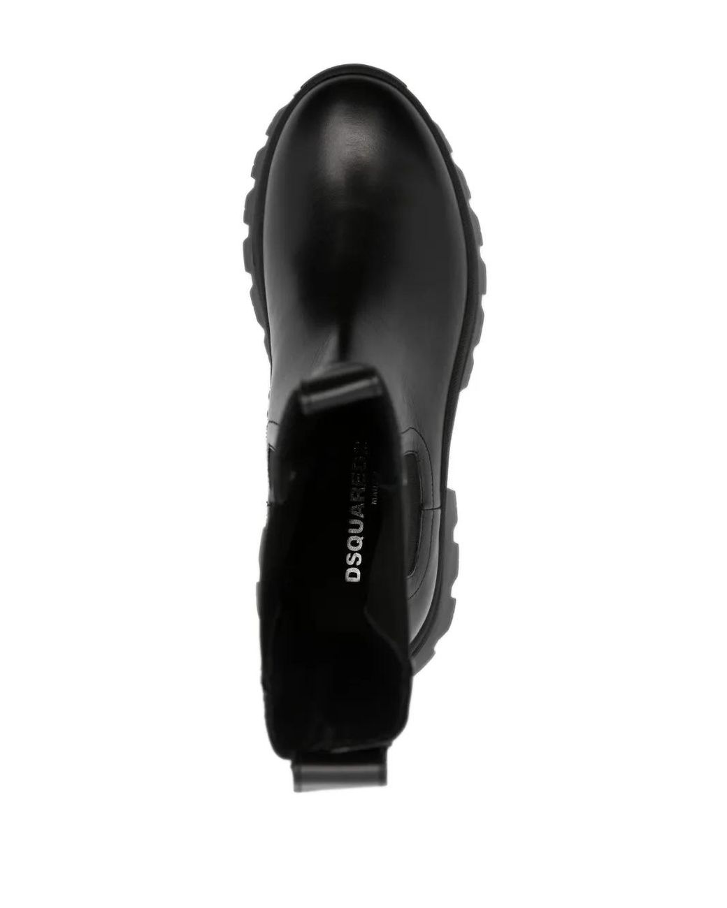 Stivaletti in pelle con logo-plaque di DSquared² in Black