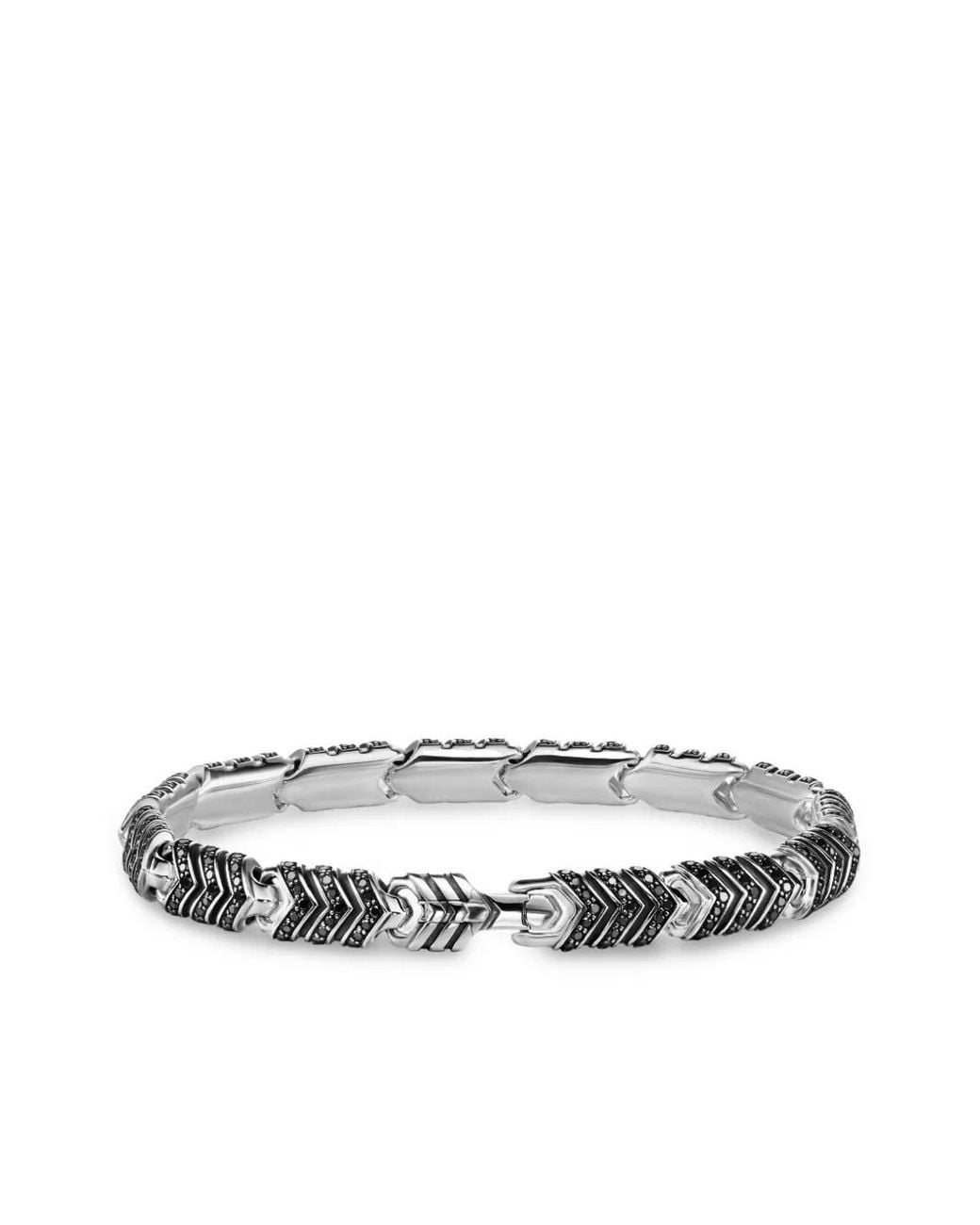 David Yurman White Sterling Chevron-Link Diamond Bracelet for men
