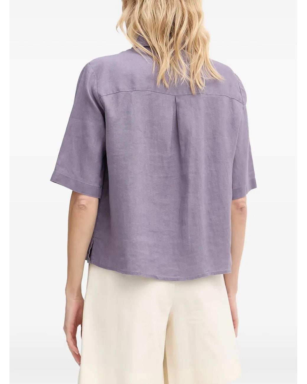 Benetton Purple Chemise À Manches Courtes