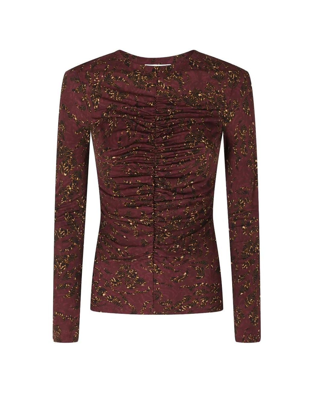 Ulla Johnson Brown Asha Ruched Top