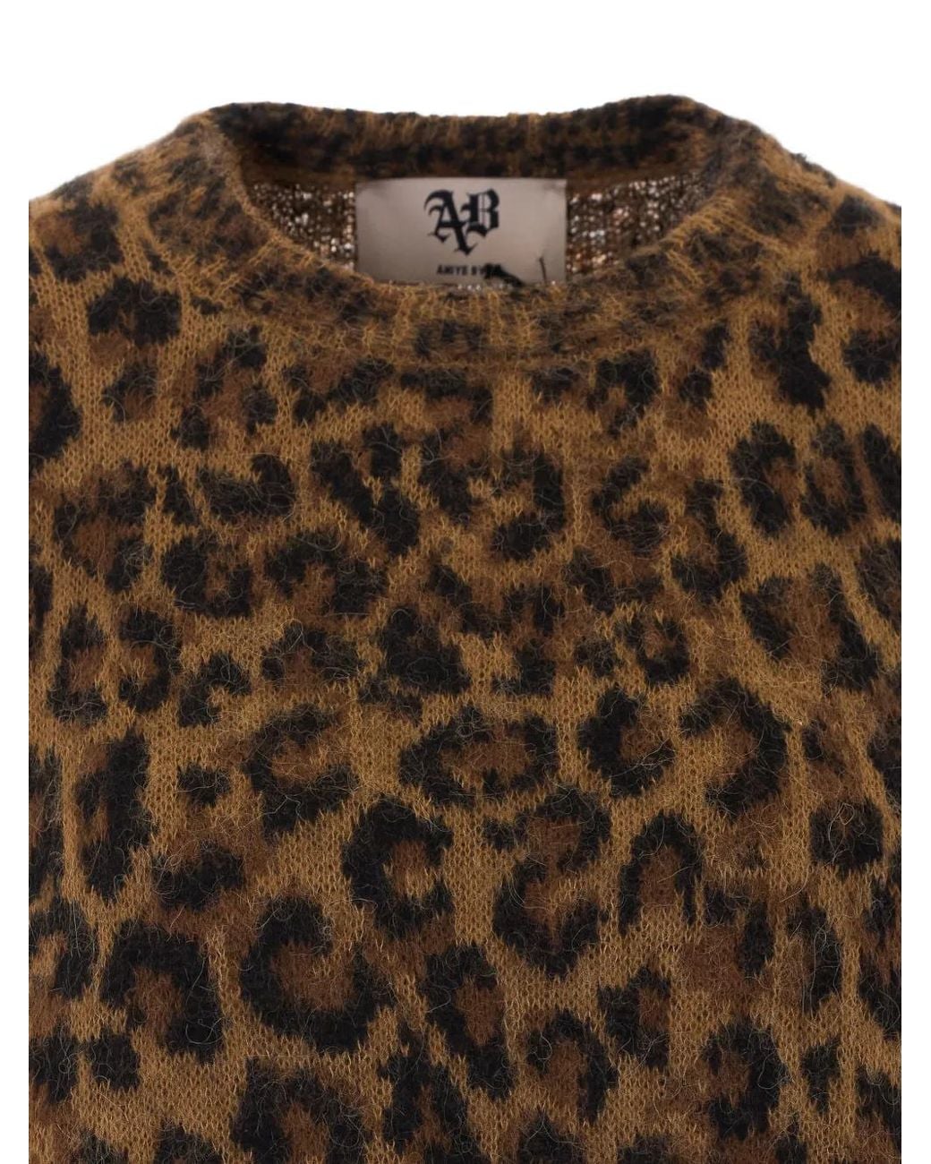 Aniye By Brown Felly Leopard-Print Distressed Sweater