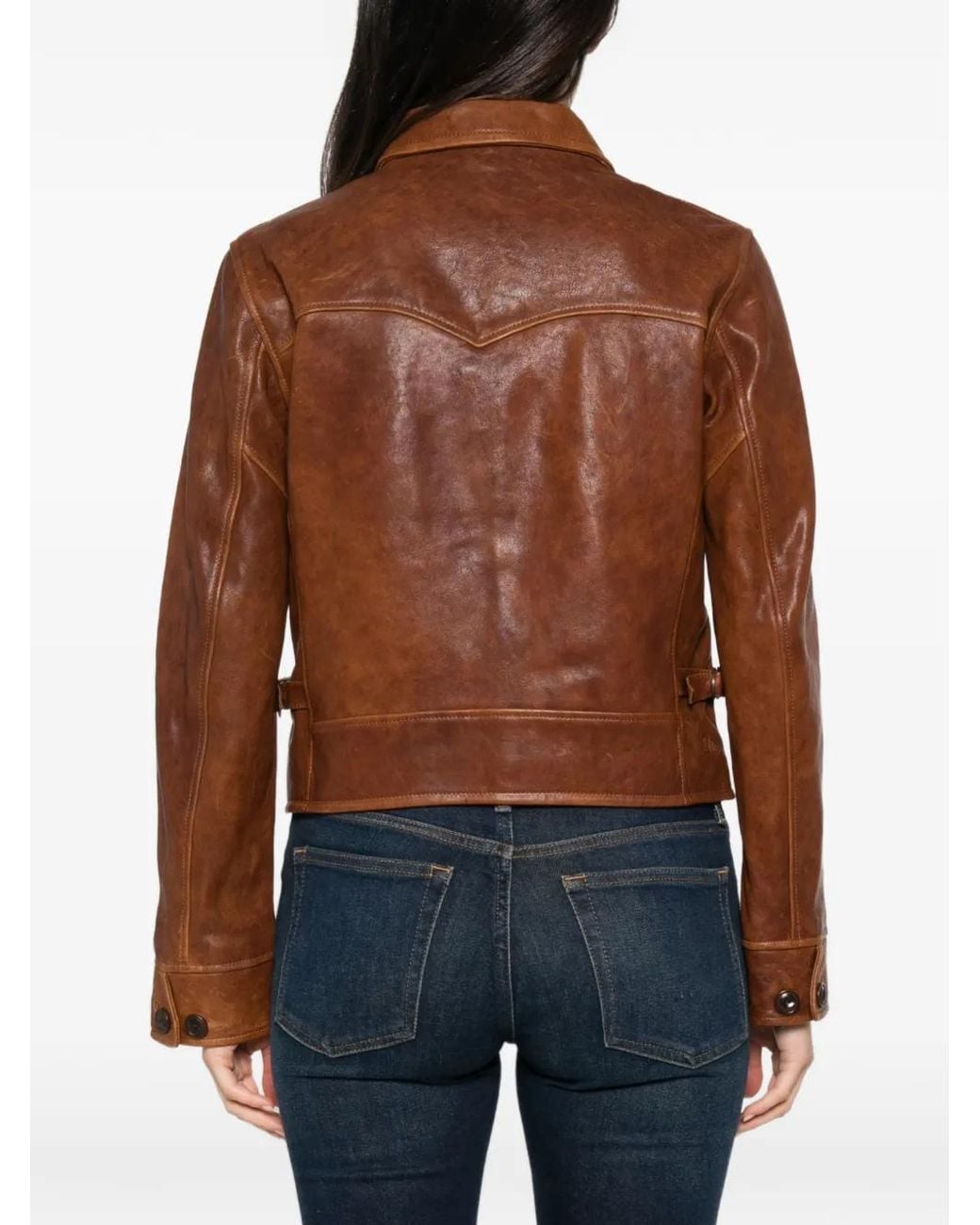 Re/done Brown Devon Leather Jacket