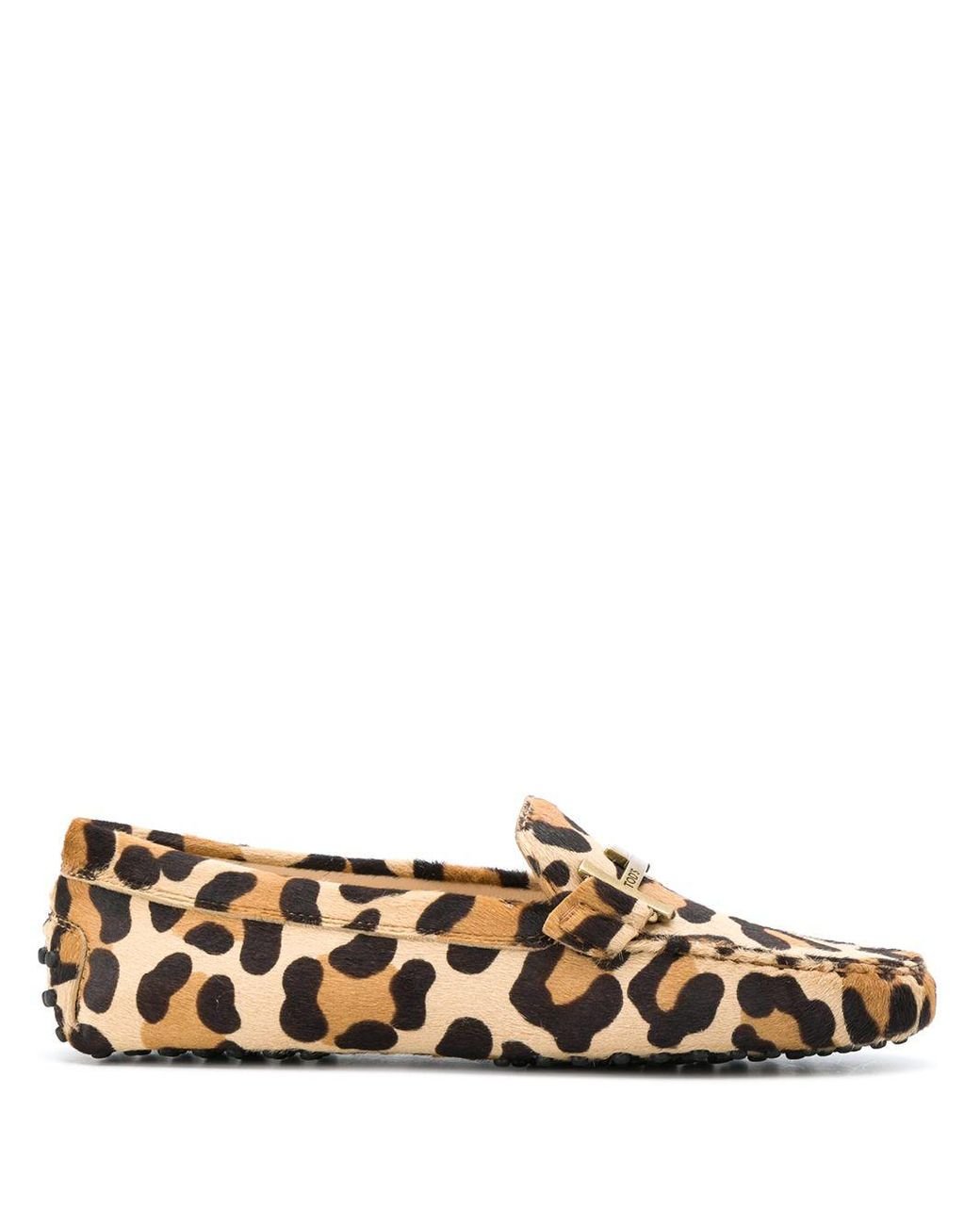 Tod's Leopard-effect Driving Shoes | Lyst