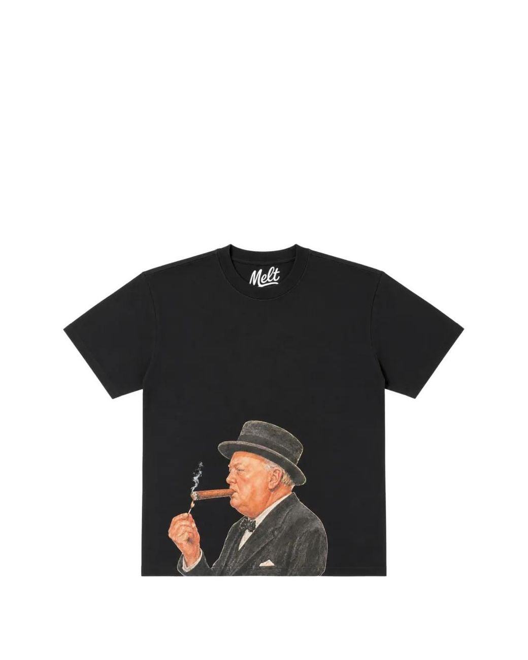 Melt Black Graphic-Print T-Shirt for men