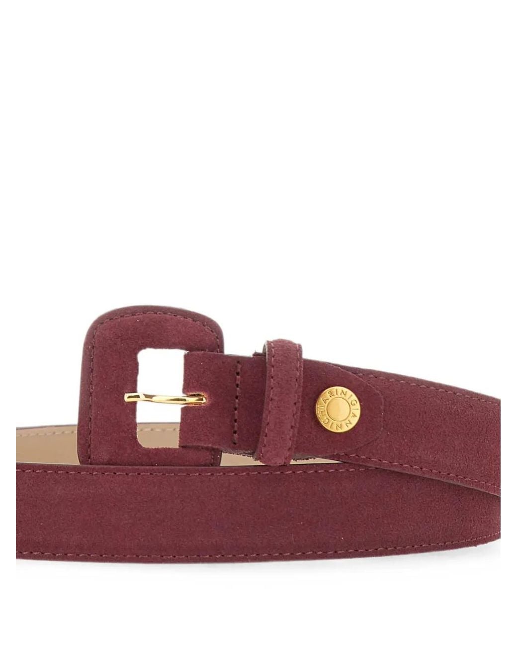 Gianni Chiarini Purple Suede Buckle Belt