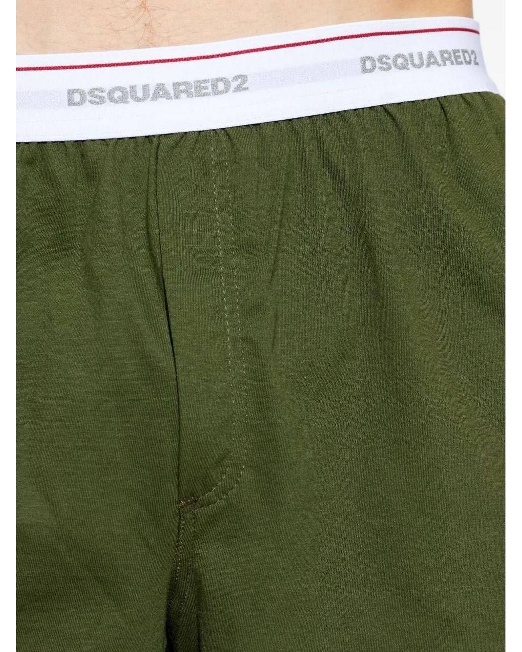 DSquared² Green Logo-Waistband Boxers for men