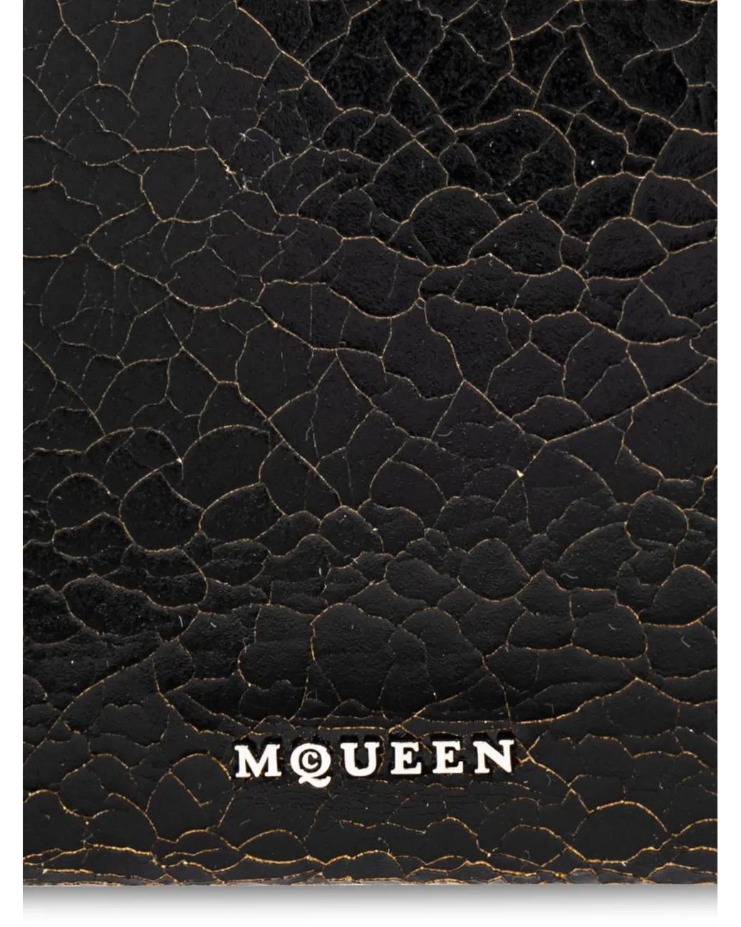 McQueen Black Logo-Lettering Phone Pouch for men