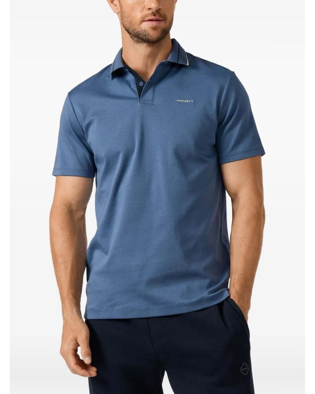 Polo À Bords Contrastants Hackett pour homme en coloris Blue