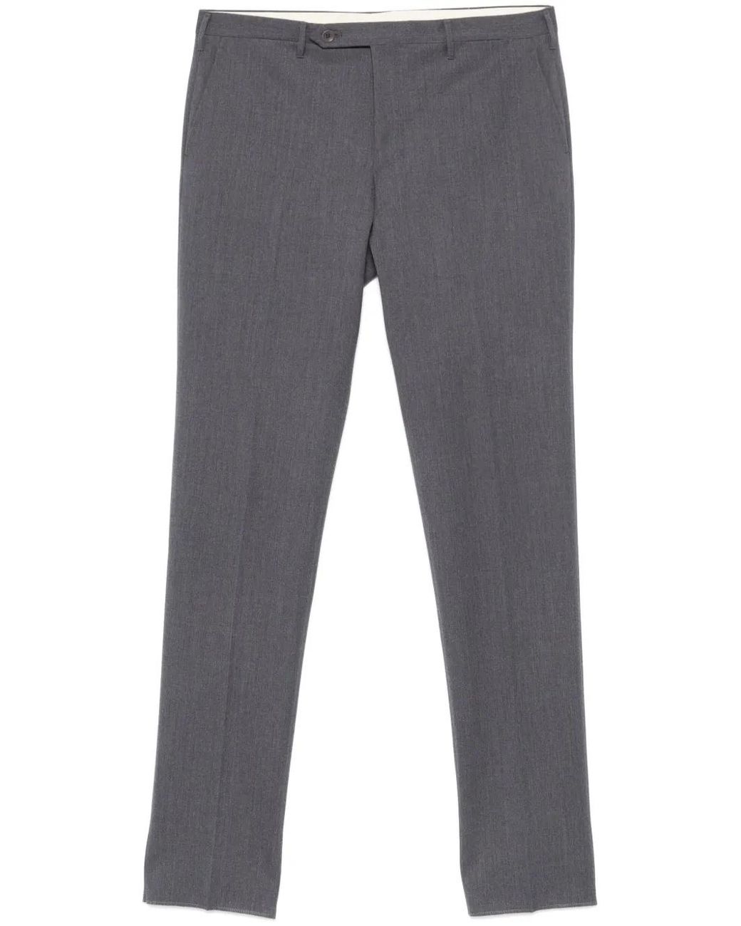 Rota Gray Pressed-Crease Tailored Trousers for men