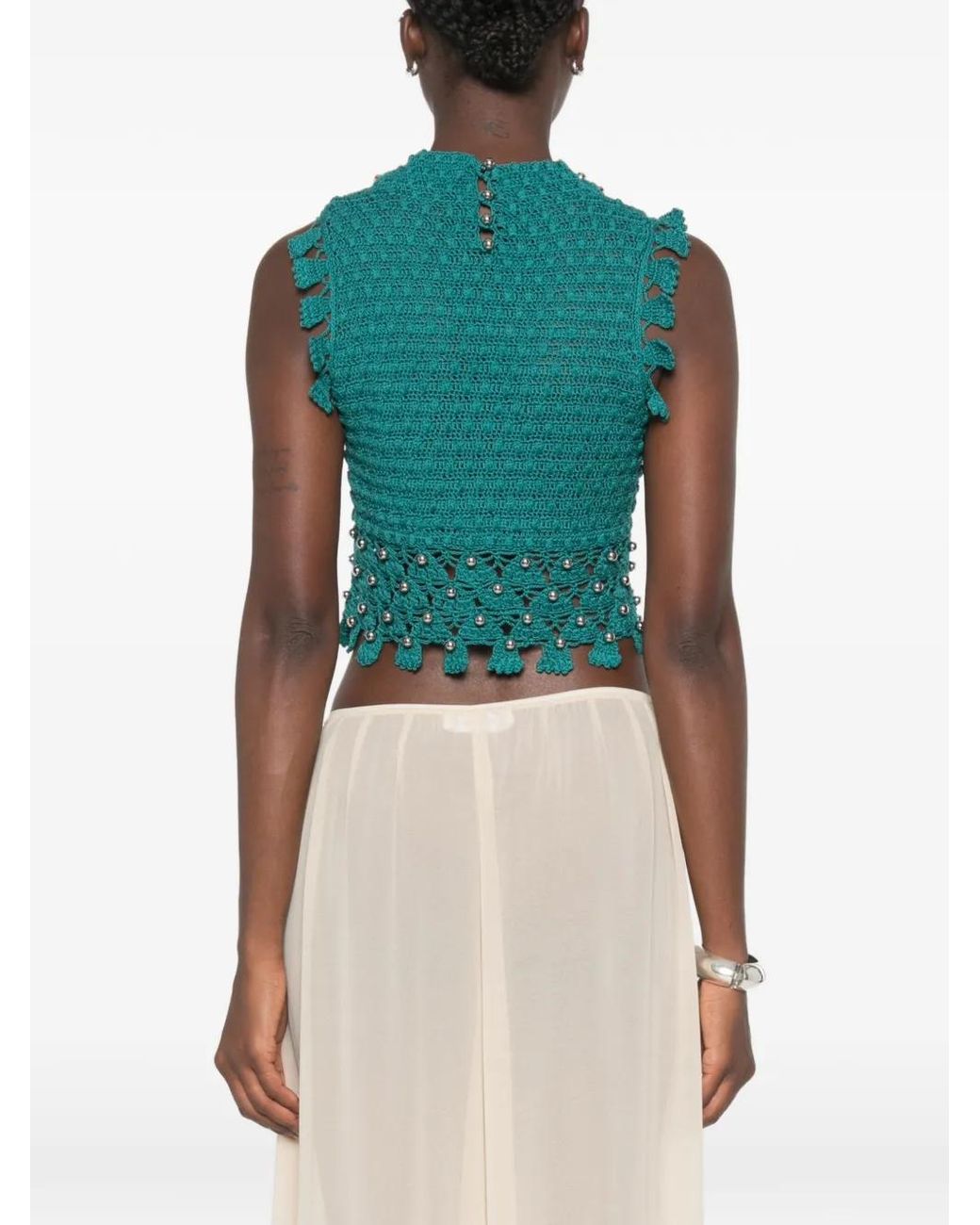 Rabanne Green Handmade Sleeveless Top