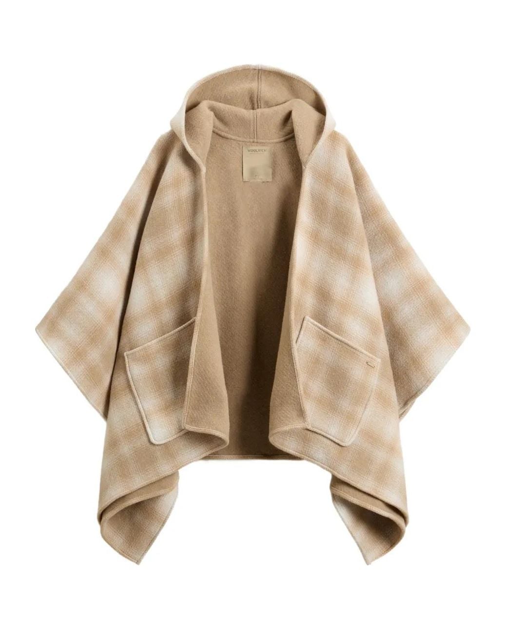 Woolrich Geruite Cape in het Natural