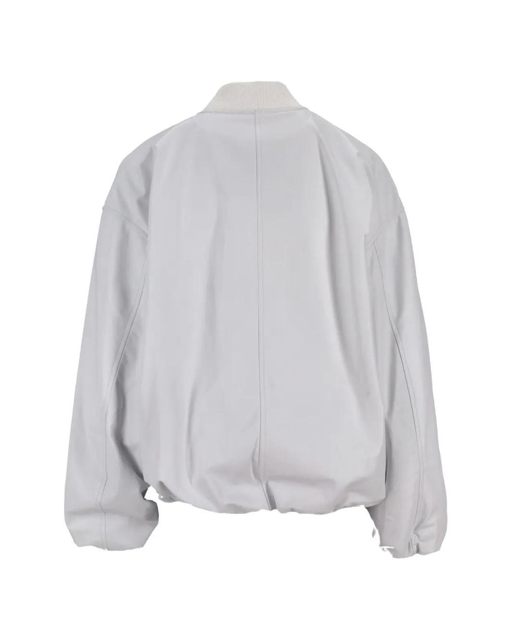 LA ROSE Gray Nappa Leather Bomber Jacket