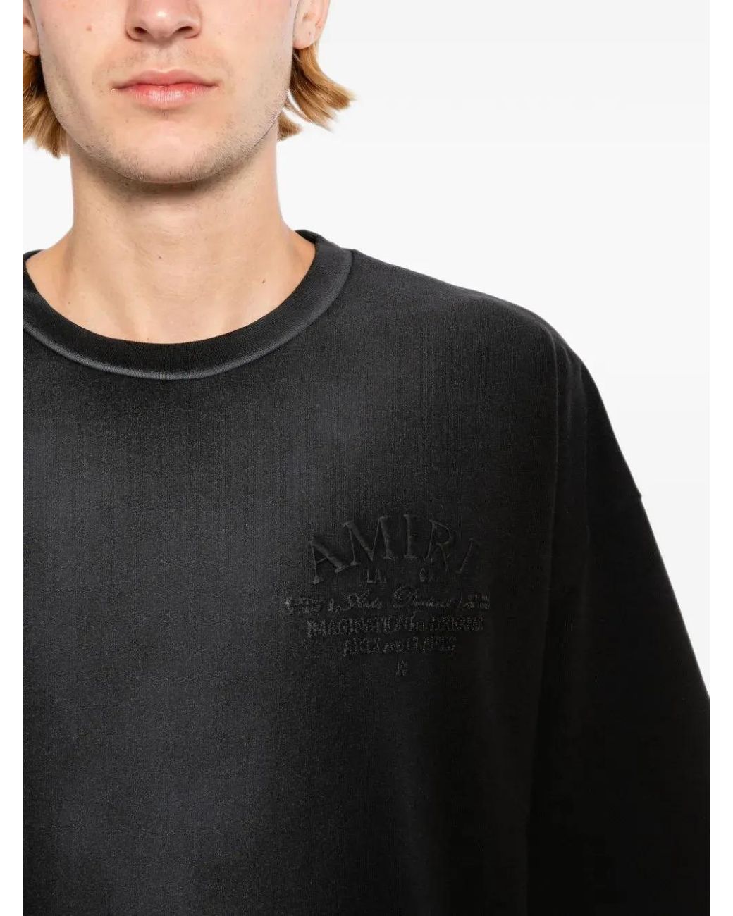 Amiri Black Logo-Embroidered T-Shirt for men