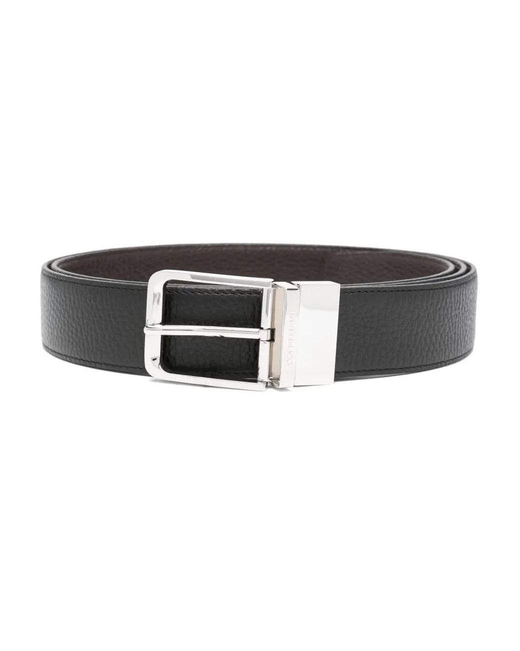 Corneliani Black Leather Belt for men