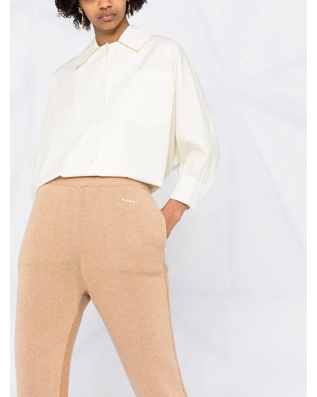 Marni Multicolor Ribbed-knit Cashmere Trousers