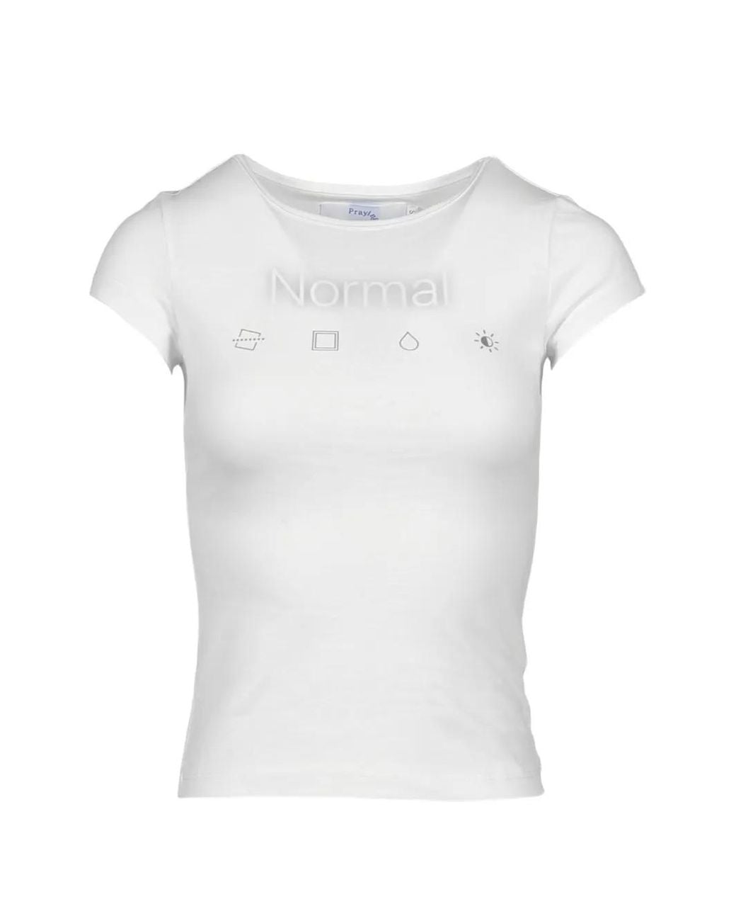 PRAYING White Normal Graphic-Print T-Shirt