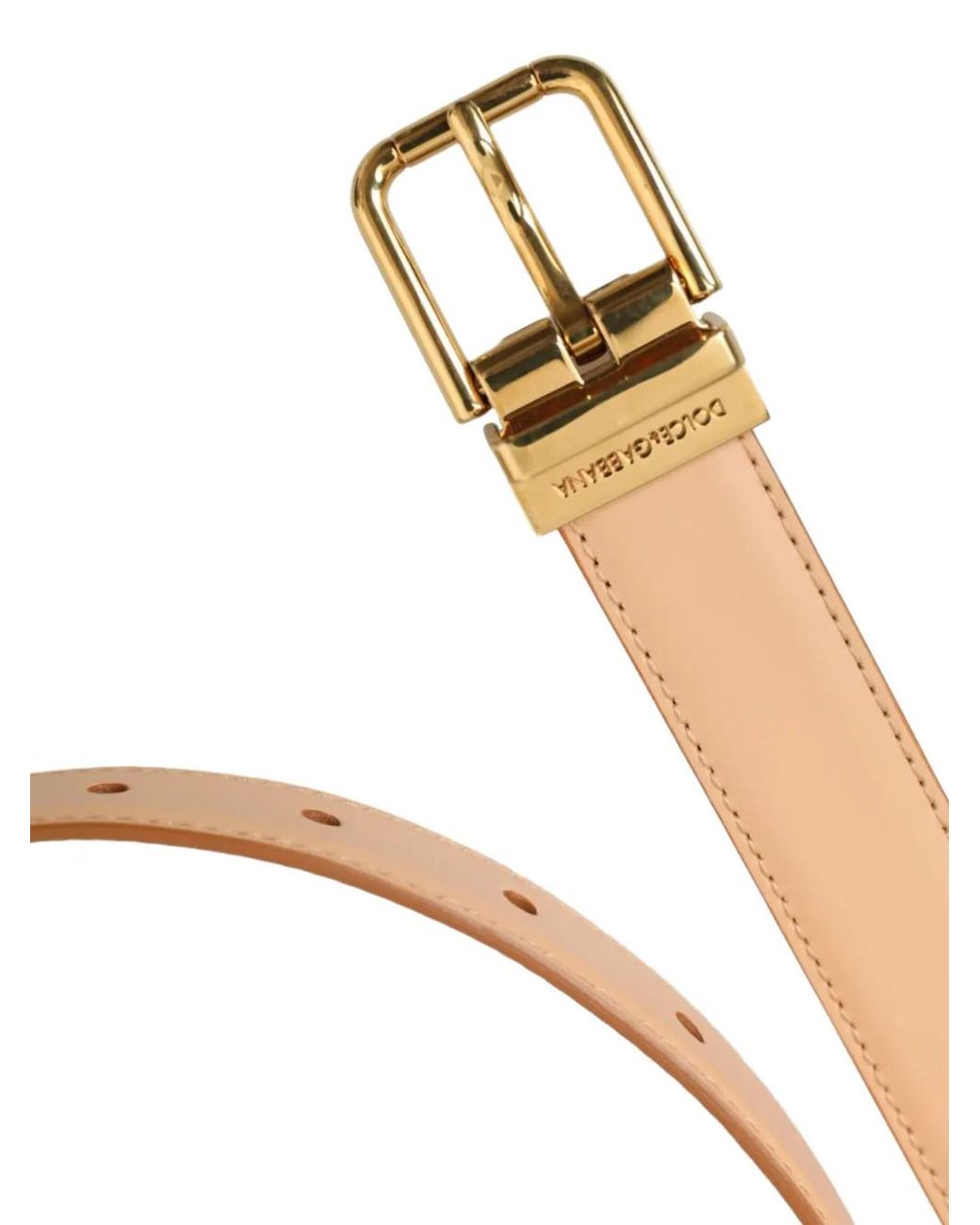 Dolce & Gabbana White Buckle-Fastening Leather Belt