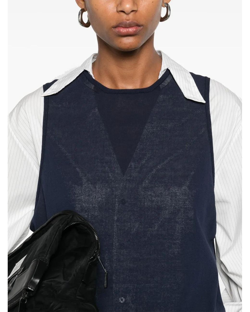 SONIA CARRASCO Blue Layered Tank Top