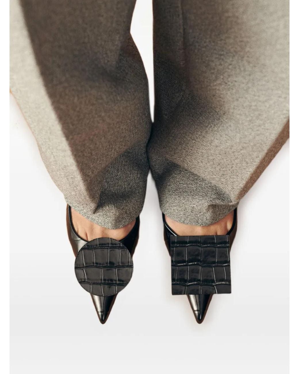 Jacquemus Black 40Mm Duelo Crocodile-Effect Pumps