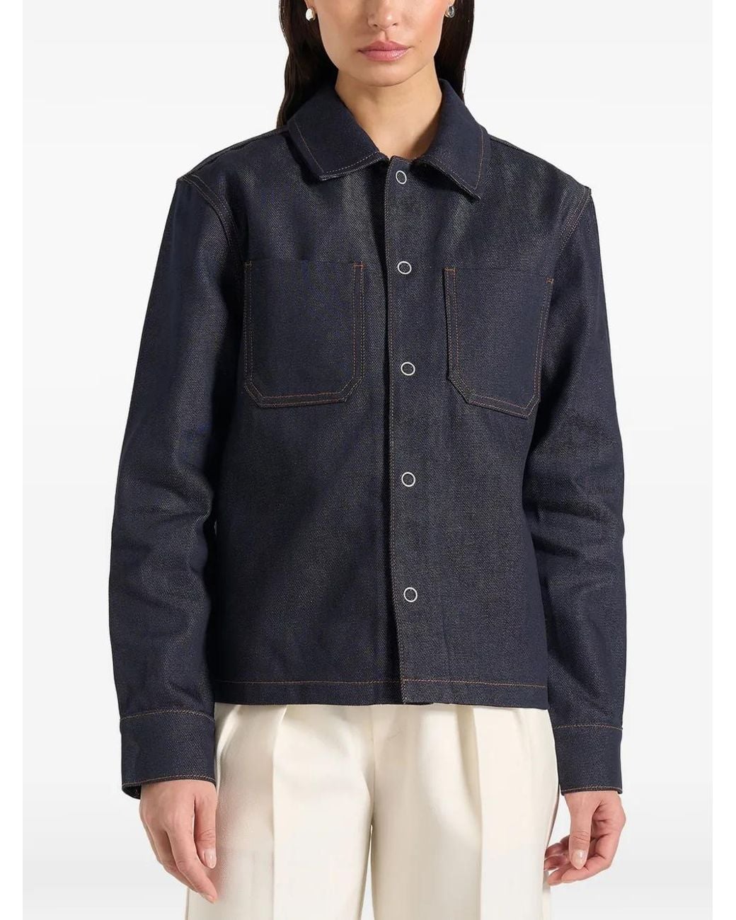 Manière De Voir Blue Asher Denim Shirt