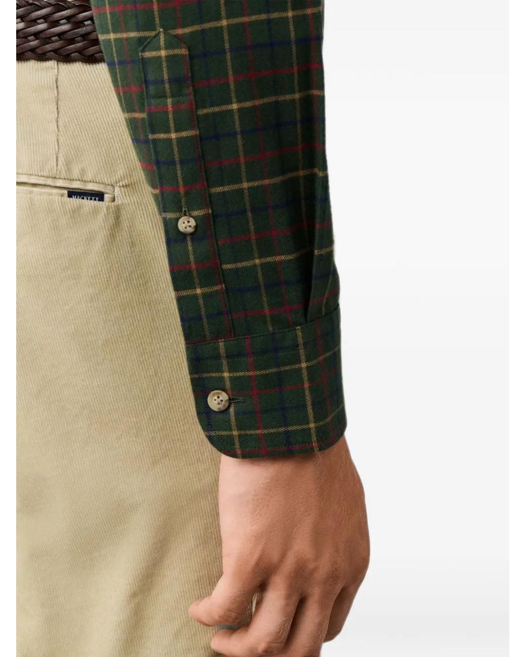 Camisa A Cuadros Hackett de hombre de color Green