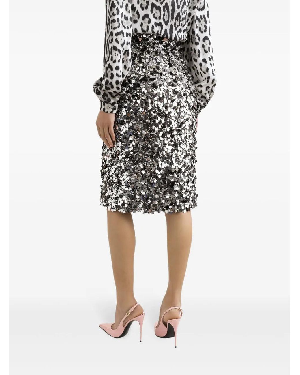 Dolce & Gabbana Black Mini Sequined Skirt For