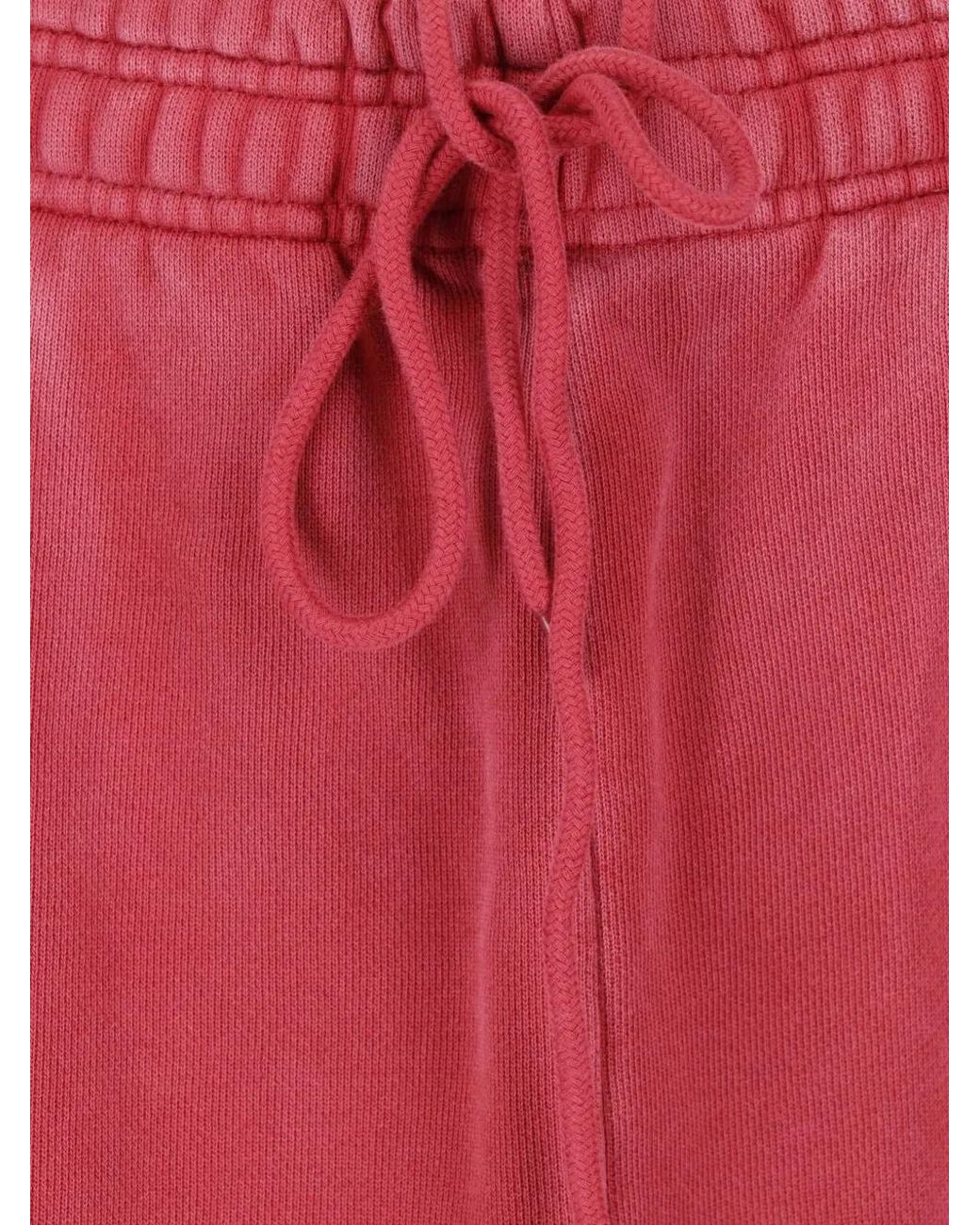 Entire studios Red Washed-Effect Drawstring Track Pants