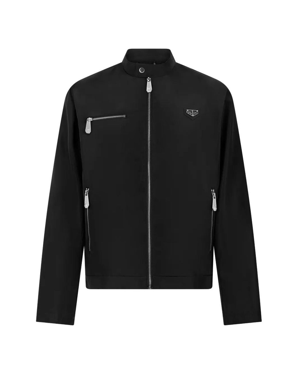 Philipp Plein Black Nylon Motor Jacket for men