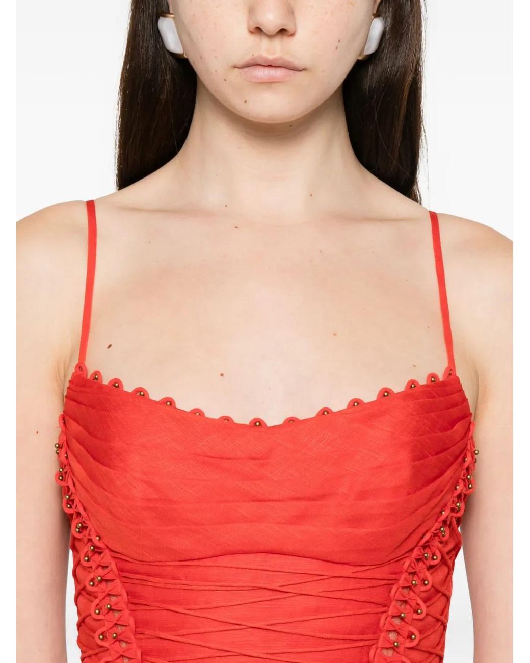 Zimmermann Rebellion Lace-up Floral Mini Dress in Red | Lyst Zimmermann Rebellion Lace-up Floral Mini Dress in Red | Lyst