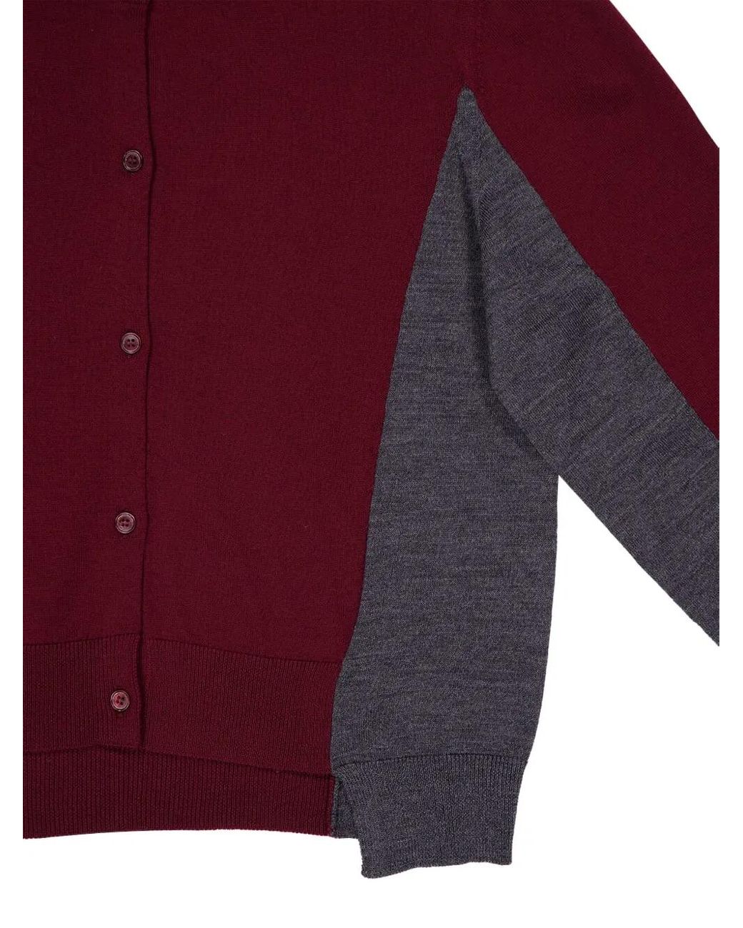 Stella McCartney Red Colour-Block Wool Cardigan