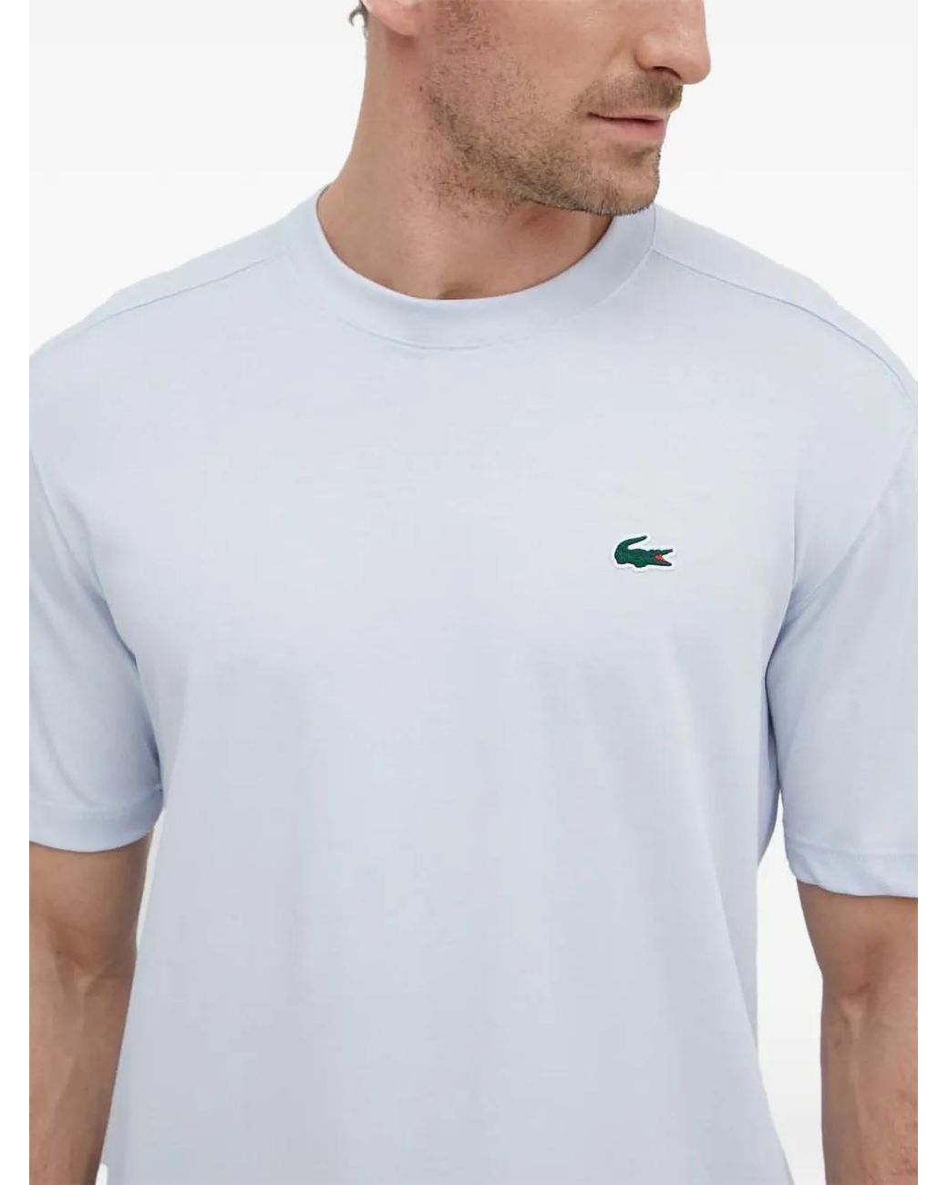 Lacoste White T-Shirt À Patch Logo for men