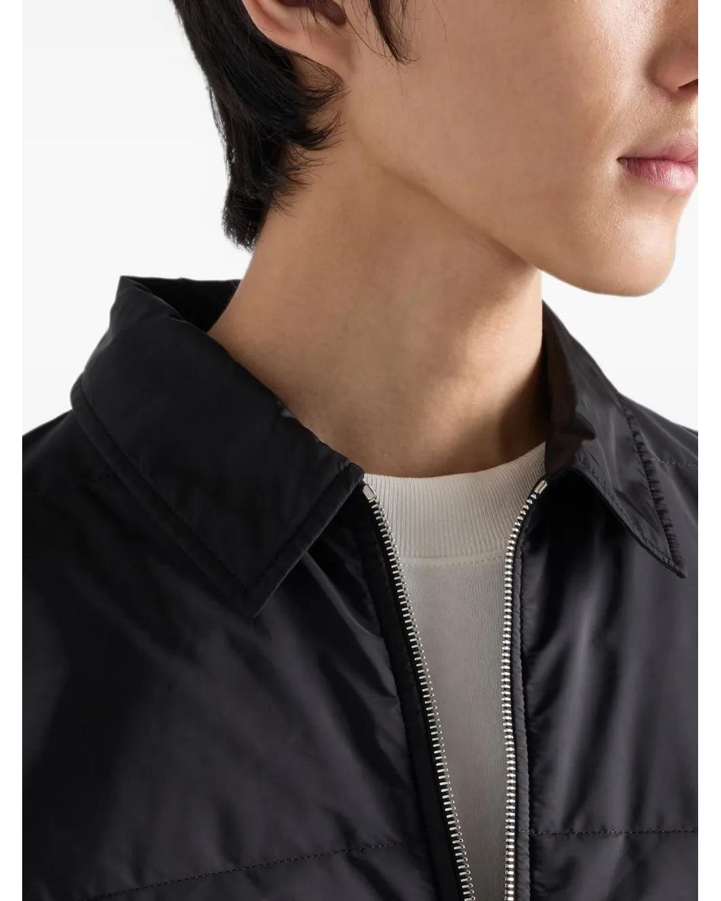 Prada Blue Wool And Re-Nylon Gabardine Cardigan for men