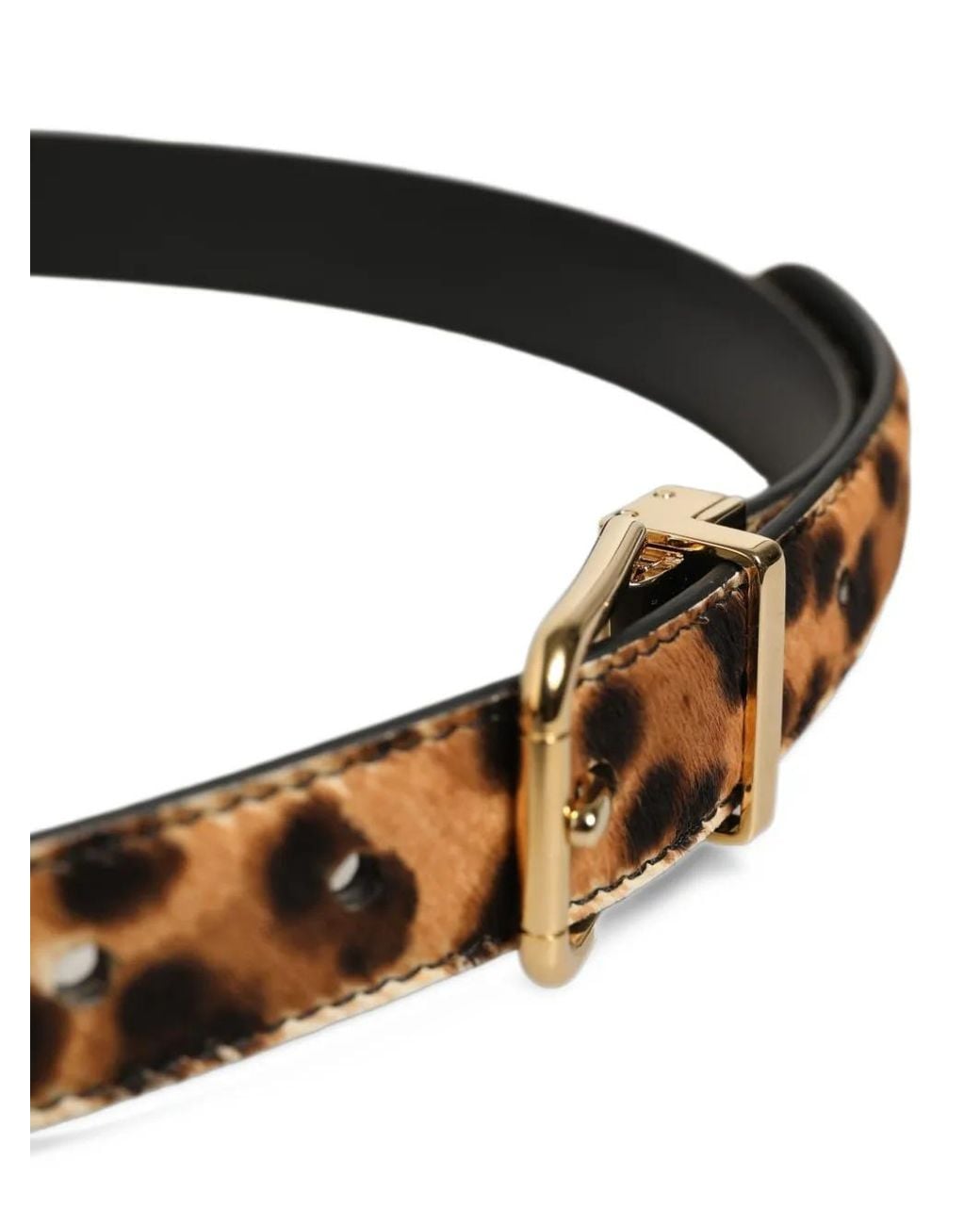 Dolce & Gabbana White Leopard-Print Calf Hair Belt