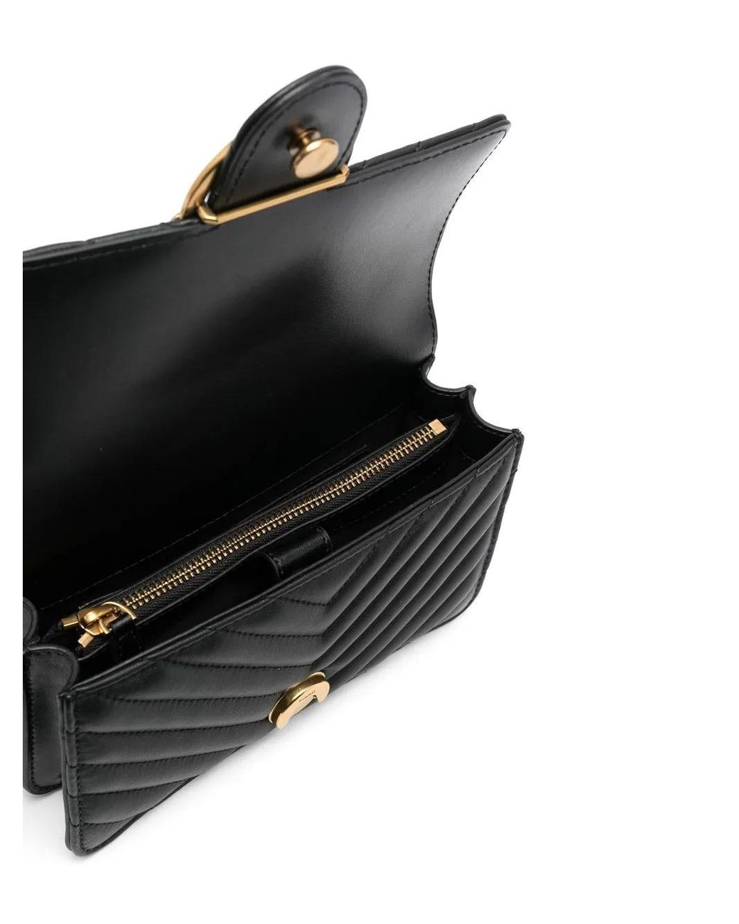 Pinko Black Love Bag One Chevron-Quilted Shoulder Bag